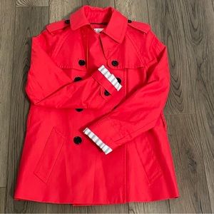Coach Solid‎ Red Short Trench Coat **NO BELT**